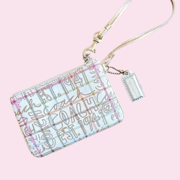Coach Handbags - NWOT Coach Graffiti Multicolor Wristlet NWOT w/ Gold Strap – Holiday Glam 🎄✨